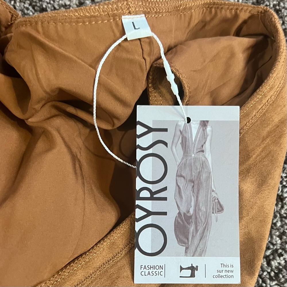 Elegant Suede look Tan Fringe Costal Cowgirl Dress by Oyrosy - Picture 12 of 13